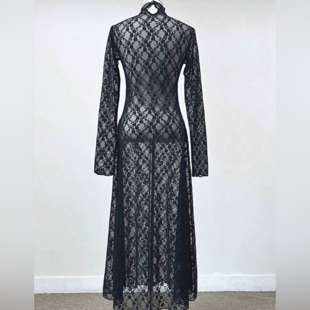 Elegant Black Lace Dress Tunic